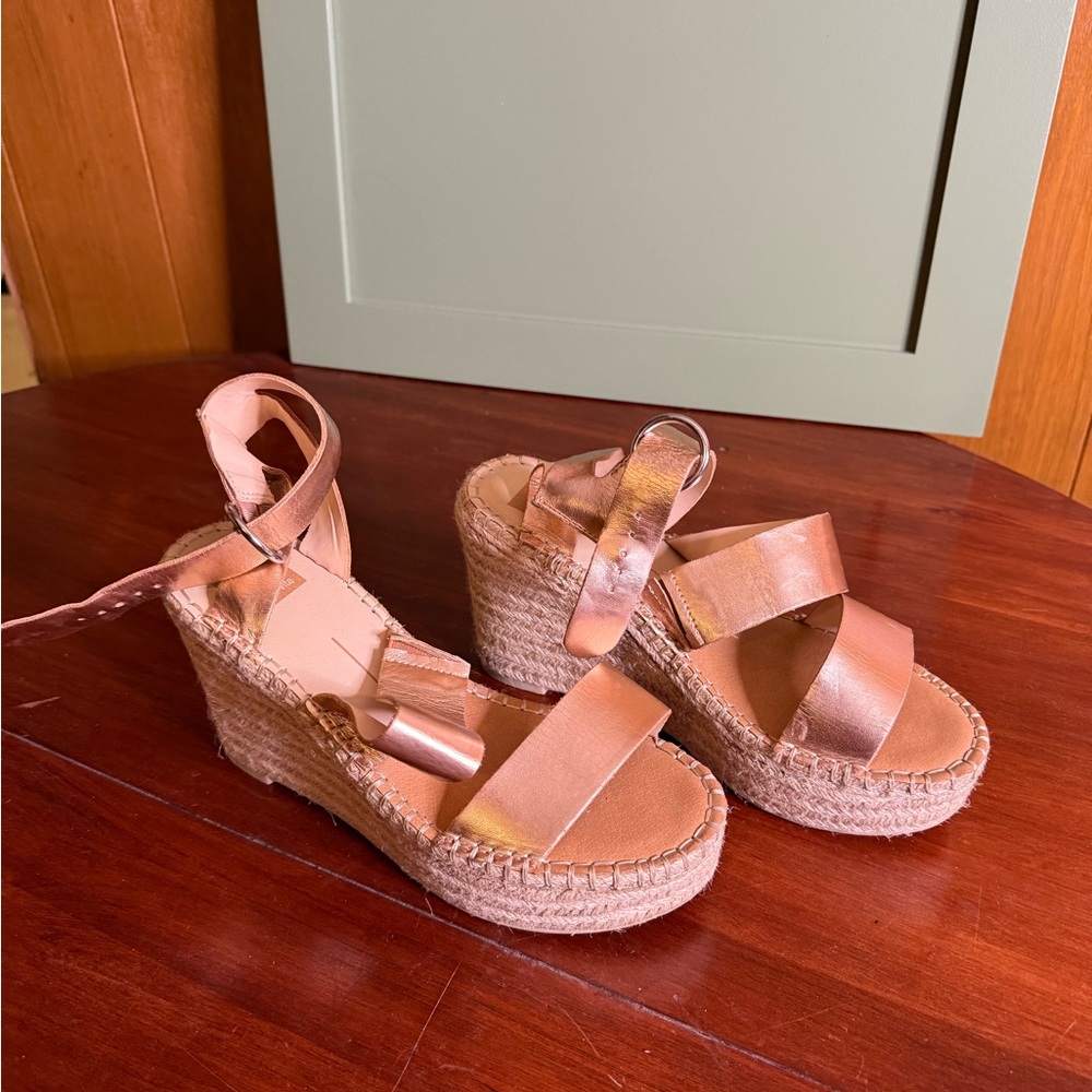 Stylish Women's Tan Espadrille Wedge Strapy Sandals